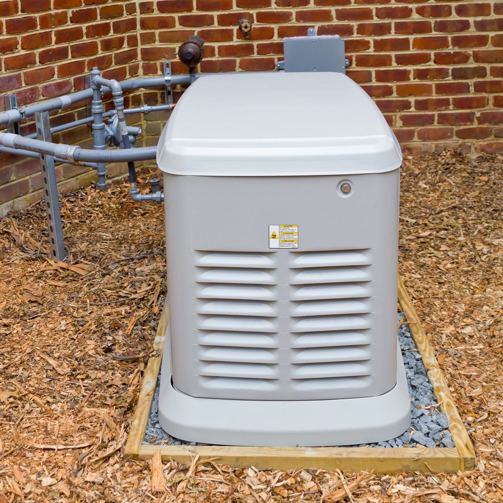generator outside brick home